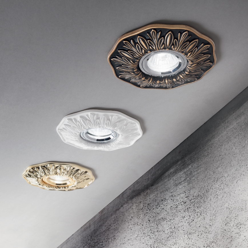 Ideal Lux - Einbauleuchte POLKA 1xGU10/50W/230V weiß