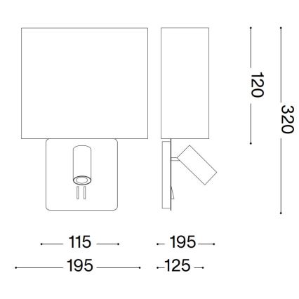 Ideal Lux - Ersatzlampenschirm für Wandleuchte GEA beige