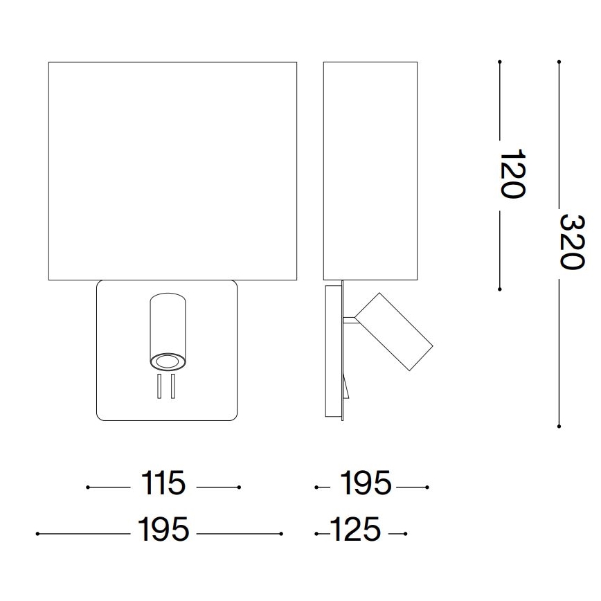 Ideal Lux - Ersatzlampenschirm für Wandleuchte GEA beige