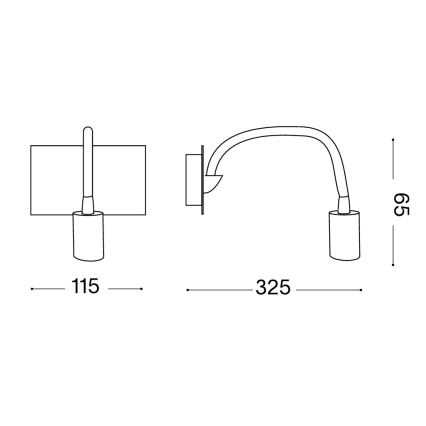 Ideal Lux - Flexible LED-Wandleuchte DYNAMO LED/3,5W/230V CRI 90 bronzefarben