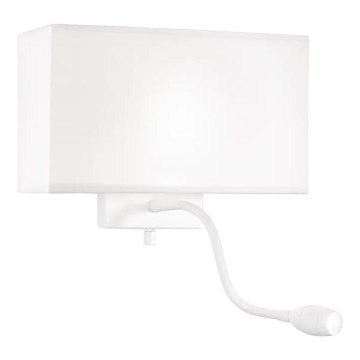 Ideal Lux - Flexible LED-Wandleuchte HOTEL 1xE27/60W/230V + LED/1,5W weiß