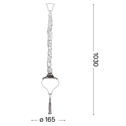 Ideal Lux - Hängeleuchte an Kette HAREM 1xE27/42W/230V d 16,5 cm Messing