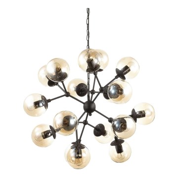 Ideal Lux - Hängeleuchte an Kette KEPLER 18xE27/42W/230V d 69 cm schwarz/rauchig