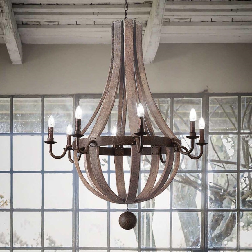 Ideal Lux - Hängeleuchte an Kette MILLENNIUM 8xE14/40W/230V d 92 cm Birke/braun