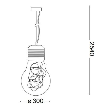Ideal Lux - Hängeleuchte an Schnur 1xE27/60W/230V d 30 cm