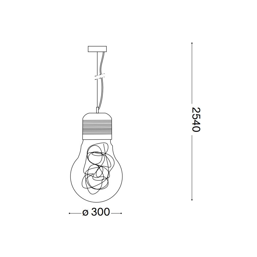 Ideal Lux - Hängeleuchte an Schnur 1xE27/60W/230V d 30 cm