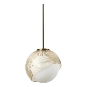 Ideal Lux - Hängeleuchte BLOOM an Kabel 1xE27/42W/230V Ø 22 cm Gold/rauchbeige