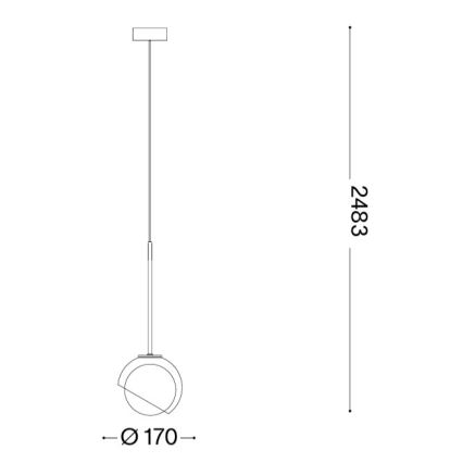 Ideal Lux - Hängeleuchte BLOOM mit Kabelaufhängung 1xE27/42W/230V Ø 17 cm gold/rauchbeige