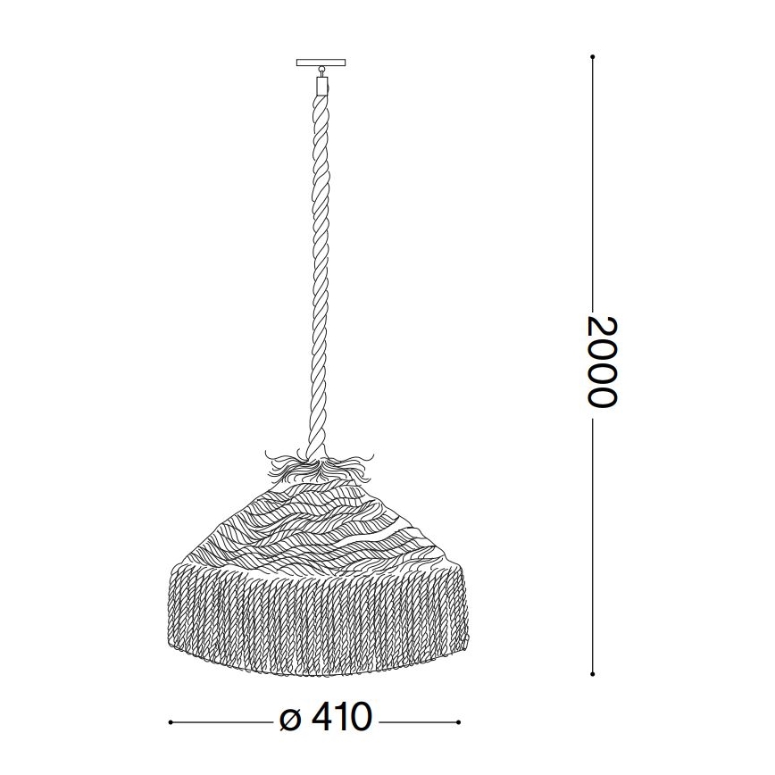 Ideal Lux - Hängeleuchte CANAPA 1xE27/15W/230V d 41 cm braun