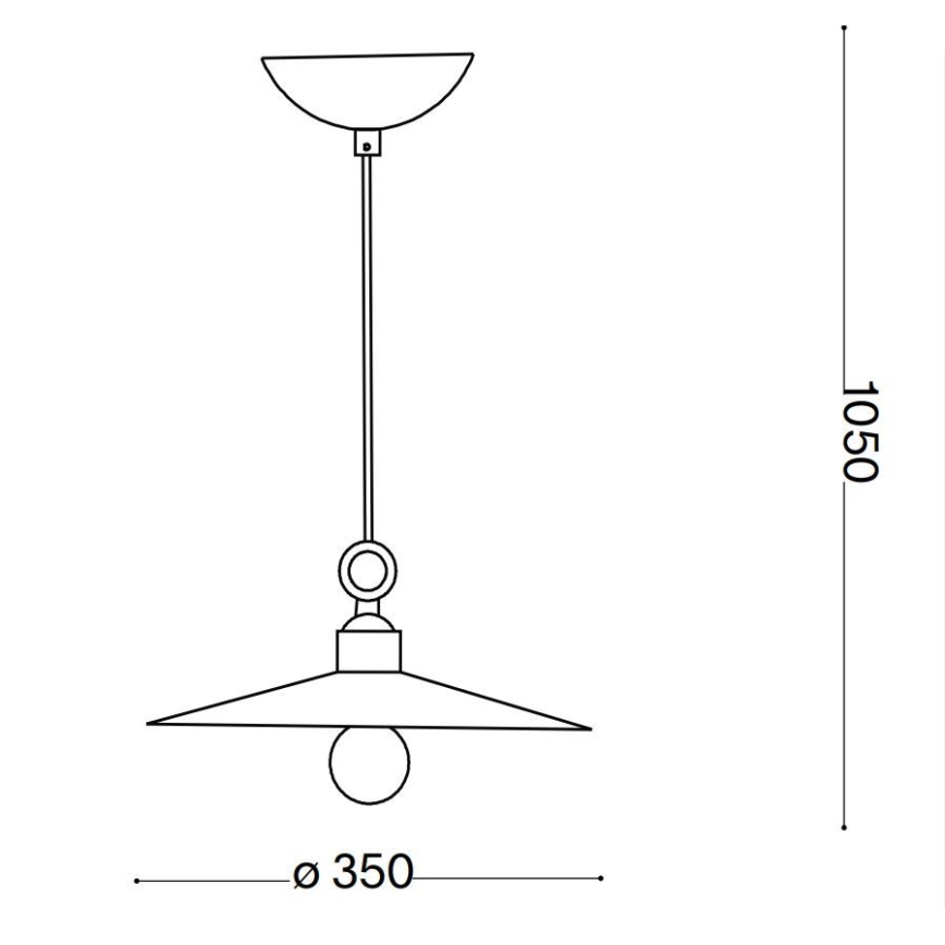 Ideal Lux - Hängeleuchte CANTINA 1xE27/42W/230V d 35 cm bronzen