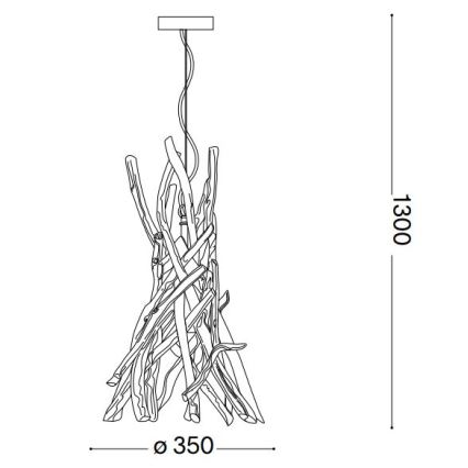 Ideal Lux - Hängeleuchte DRIFTWOOD 1xE27/60W/230V Guave