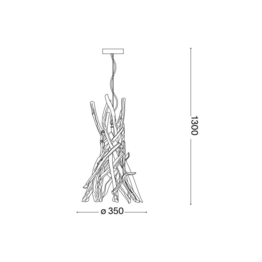 Ideal Lux - Hängeleuchte DRIFTWOOD 1xE27/60W/230V Guave