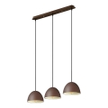 Ideal Lux - Hängeleuchte FOLK 3xE27/60W/230V braun
