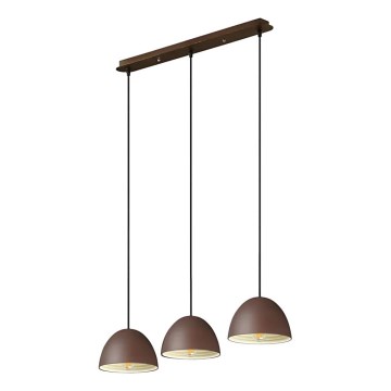 Ideal Lux - Hängeleuchte FOLK 3xE27/60W/230V braun