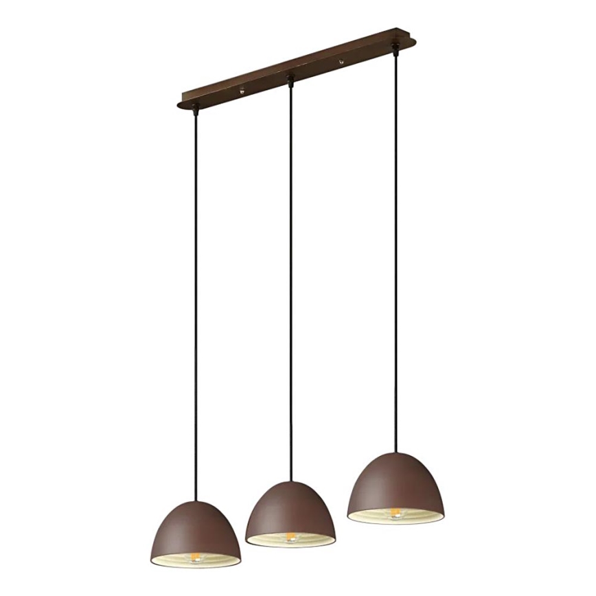 Ideal Lux - Hängeleuchte FOLK 3xE27/60W/230V braun