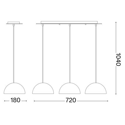 Ideal Lux - Hängeleuchte FOLK 3xE27/60W/230V braun