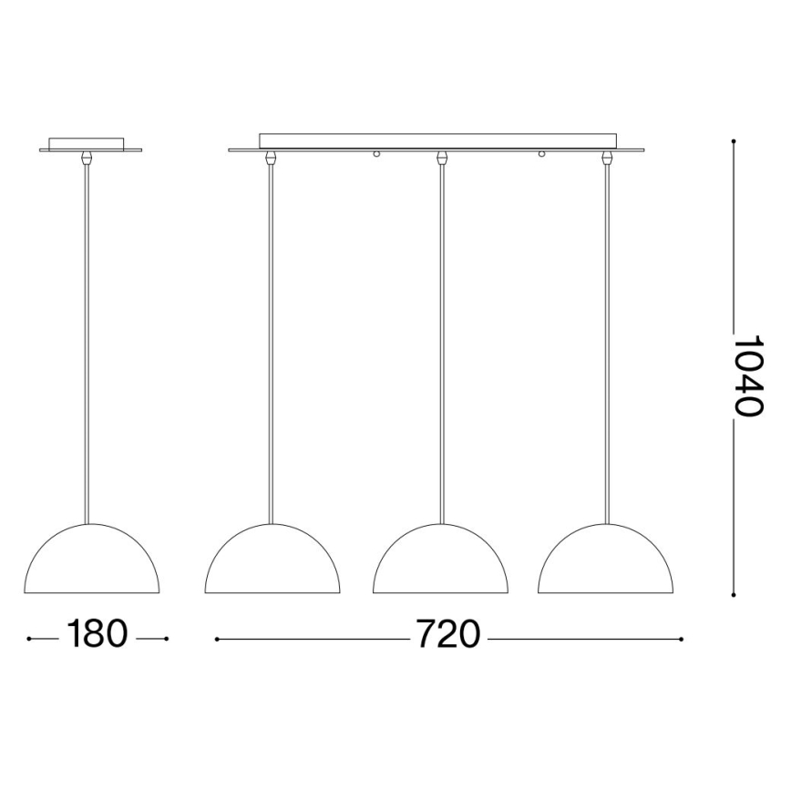 Ideal Lux - Hängeleuchte FOLK 3xE27/60W/230V braun