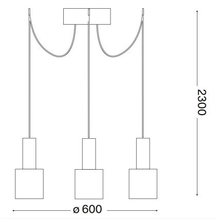 Ideal Lux - Hängeleuchte HOLLY 3xE27/60W/230V Spinne schwarz