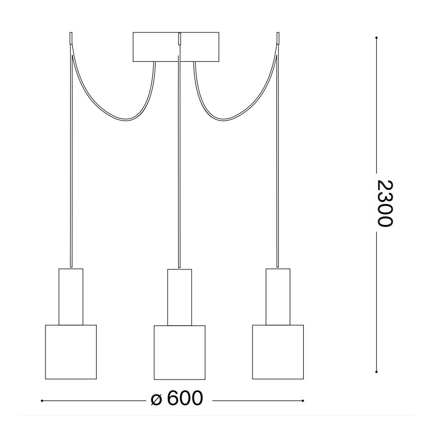 Ideal Lux - Hängeleuchte HOLLY 3xE27/60W/230V Spinne schwarz