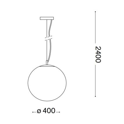 Ideal Lux - Hängeleuchte MAPA 1xE27/42W/230V d 40 cm grau/rauchig