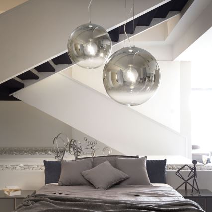 Ideal Lux - Hängeleuchte MAPA 1xE27/42W/230V d 50 cm grau/rauchig