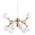Ideal Lux - Hängeleuchte mit Kabelaufhängung NODI 9xE14/28W/230V Ø 80 cm Messing/Weiß