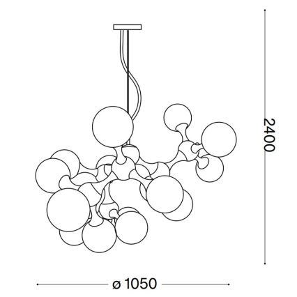 Ideal Lux - Hängeleuchte NODI 15xE14/28W/230V Messing