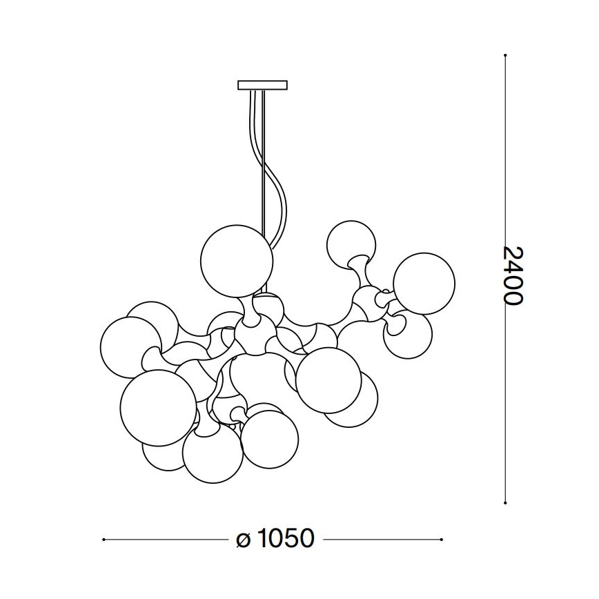 Ideal Lux - Hängeleuchte NODI 15xE14/28W/230V Messing