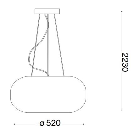 Ideal Lux - Hängeleuchte ULISSE 3xE27/60W/230V d 52 cm weiß