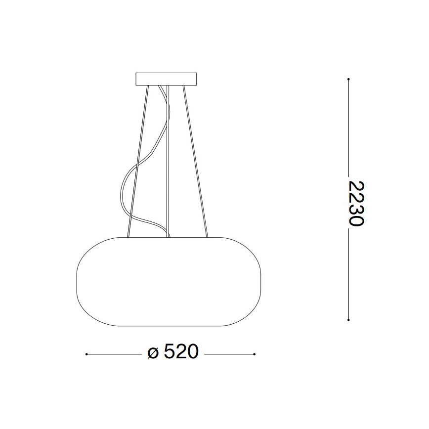 Ideal Lux - Hängeleuchte ULISSE 3xE27/60W/230V d 52 cm weiß