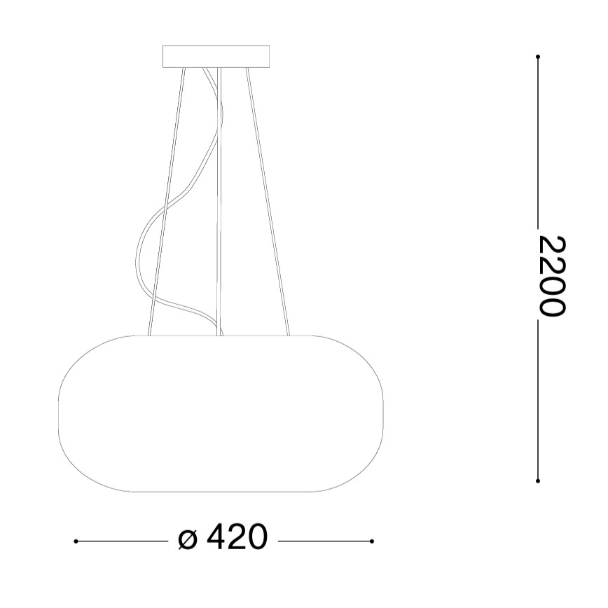 Ideal Lux - Hängeleuchte ULISSE mit Kabelaufhängung, 3xE27/60W/230V, Ø 42 cm, weiß