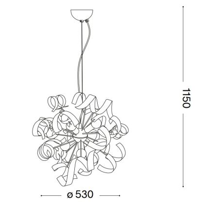 Ideal Lux - Hängeleuchte VORTEX 6xE14/40W/230V d 53 cm silbern/Patina