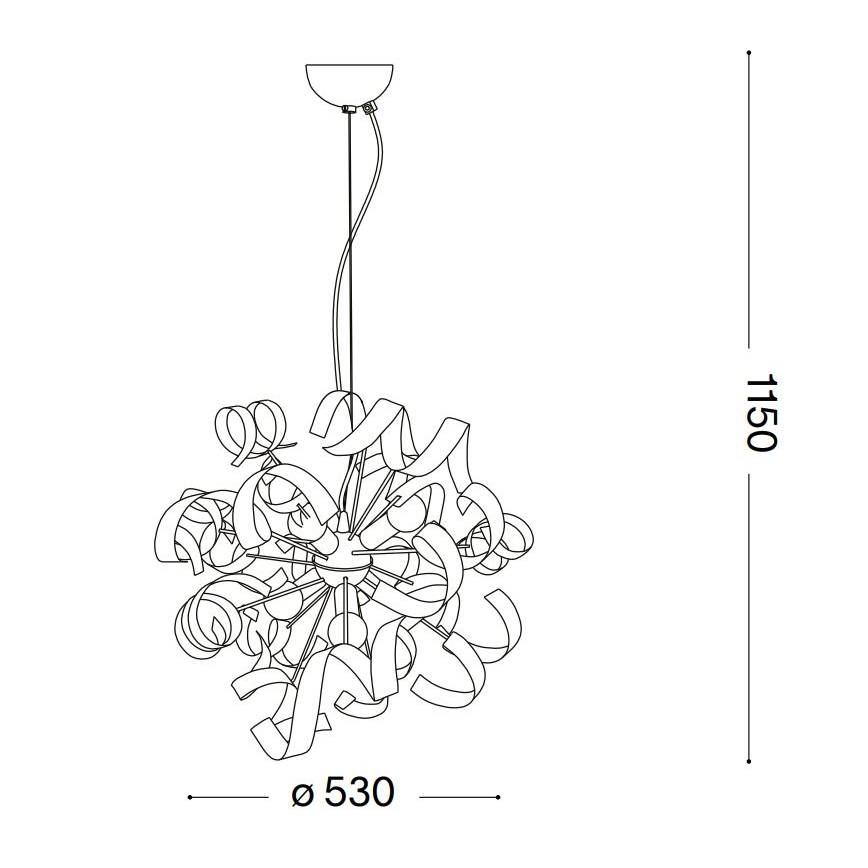 Ideal Lux - Hängeleuchte VORTEX 6xE14/40W/230V d 53 cm silbern/Patina