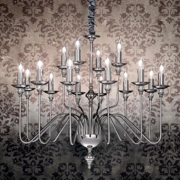 Ideal Lux - Hängeleuchter an Kette ARTU 16xE14/40W/230V d 90 cm glänzendes Chrom