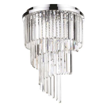 Ideal Lux - Kristall-Anbaukronleuchter CARLTON 12xE14/40W/230V d 50 cm glänzendes Chrom