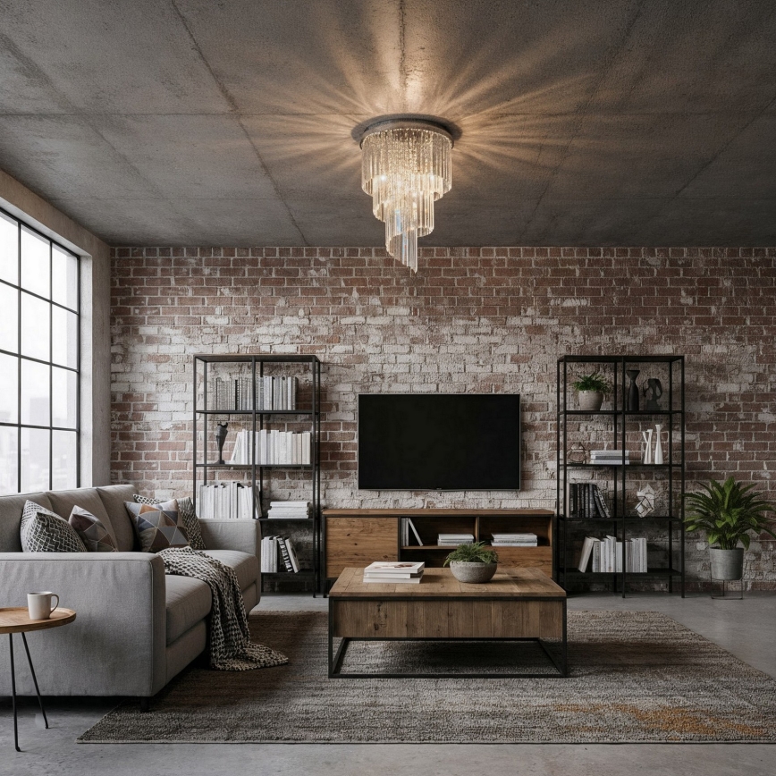 Ideal Lux - Kristall-Anbaukronleuchter CARLTON 12xE14/40W/230V d 50 cm glänzendes Chrom