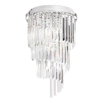 Ideal Lux - Kristall-Anbaukronleuchter CARLTON 8xE14/40W/230V d 40 cm glänzendes Chrom