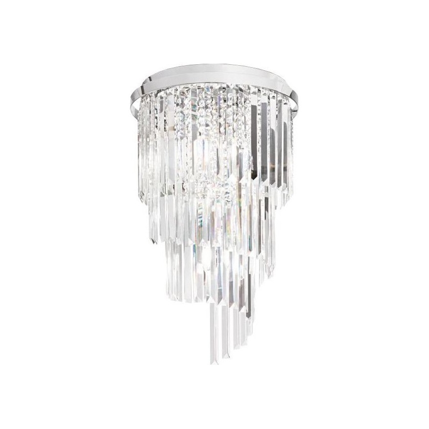 Ideal Lux - Kristall-Anbaukronleuchter CARLTON 8xE14/40W/230V d 40 cm glänzendes Chrom