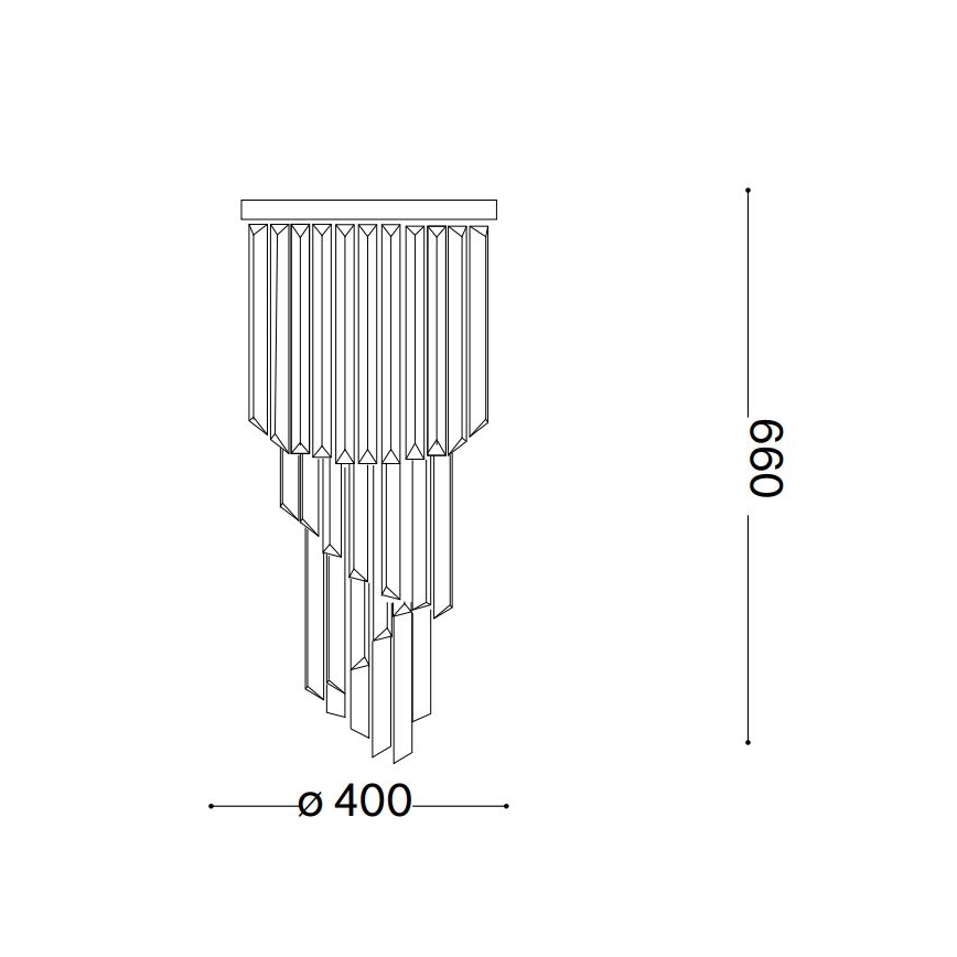 Ideal Lux - Kristall-Anbaukronleuchter CARLTON 8xE14/40W/230V d 40 cm glänzendes Chrom