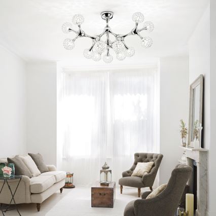 Ideal Lux - Kristall-Anbauleuchte NODI 15xG9/40W/230V glänzendes Chrom