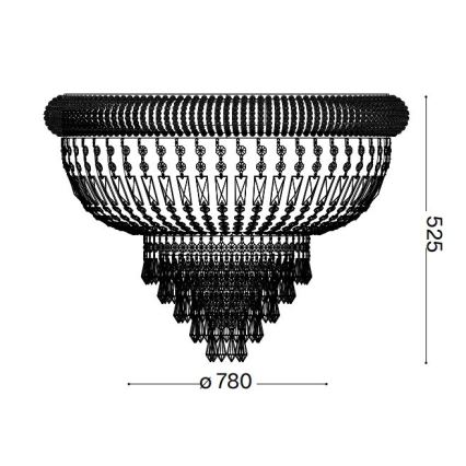 Ideal Lux - Kristall-Deckenleuchte DUBAI 24xE14/28W/230V d 78 cm glänzendes Chrom