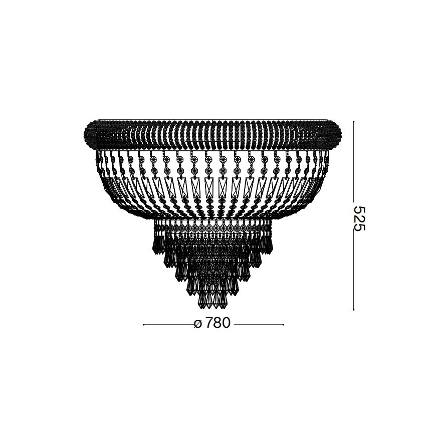 Ideal Lux - Kristall-Deckenleuchte DUBAI 24xE14/28W/230V d 78 cm glänzendes Chrom