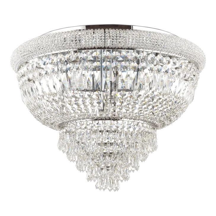 Ideal Lux - Kristall-Deckenleuchte DUBAI 24xE14/28W/230V d 78 cm glänzendes Chrom