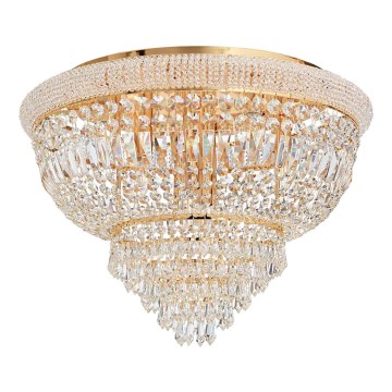 Ideal Lux - Kristall-Deckenleuchte DUBAI 24xE14/28W/230V d 78 cm golden