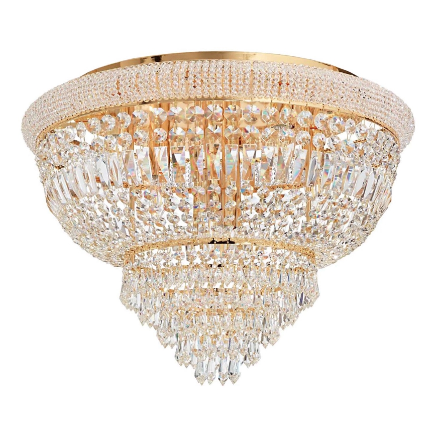 Ideal Lux - Kristall-Deckenleuchte DUBAI 24xE14/28W/230V d 78 cm golden