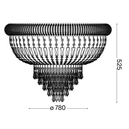 Ideal Lux - Kristall-Deckenleuchte DUBAI 24xE14/28W/230V d 78 cm golden