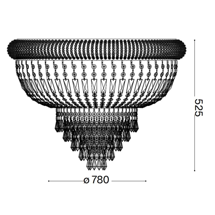 Ideal Lux - Kristall-Deckenleuchte DUBAI 24xE14/28W/230V d 78 cm golden