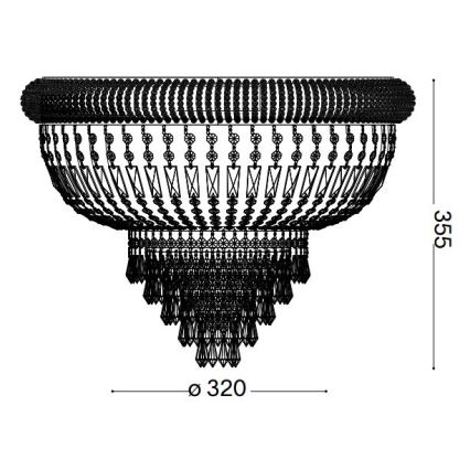 Ideal Lux - Kristall-Deckenleuchte DUBAI 3xE14/28W/230V d 32 cm golden