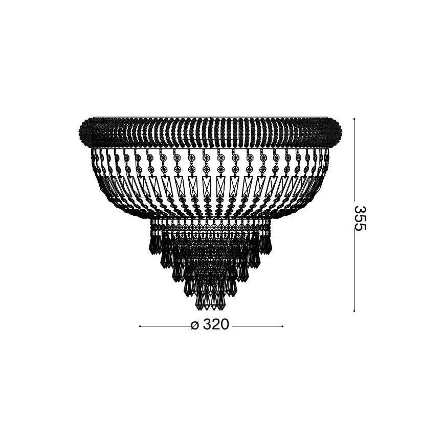 Ideal Lux - Kristall-Deckenleuchte DUBAI 3xE14/28W/230V d 32 cm golden