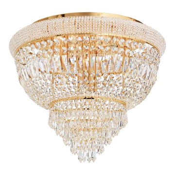 Ideal Lux - Kristall-Deckenleuchte DUBAI 6xE14/28W/230V d 52 cm golden